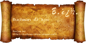 Buchman Ákos névjegykártya